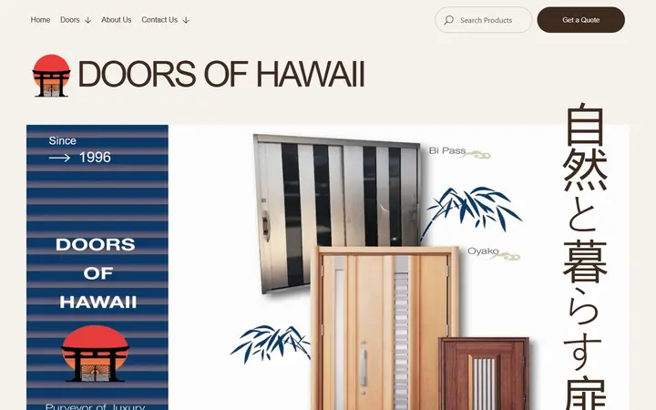 Homepage of Doors of Hawaii