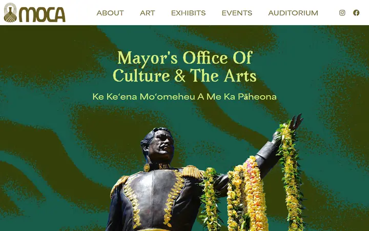 Homepage of Honolulu MOCA