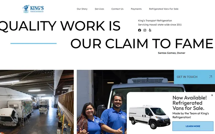 Homepage of Kings AC Hawaii