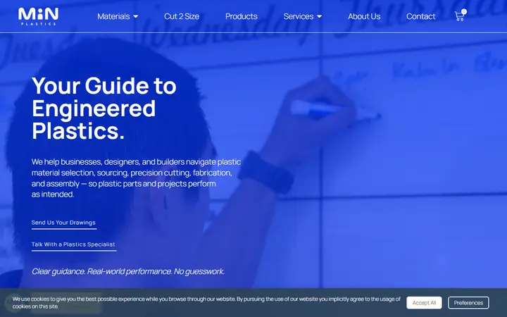 Homepage of Min Plastics