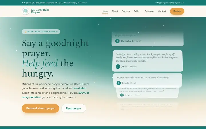 Homepage of My Goodnight Prayers
