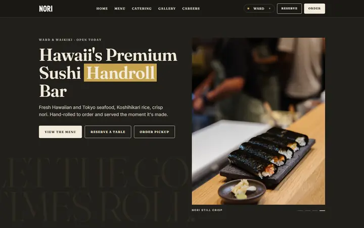 Homepage of Nori Bar Hawaii