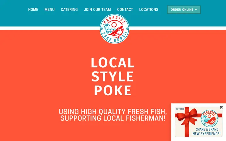 Homepage of Paradise Poke Nuuanu