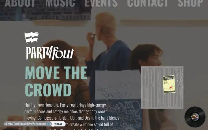 Homepage of PARTYFOUL